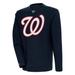 Men's Antigua Navy Washington Nationals Flier Bunker Pullover Sweatshirt