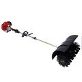 52CC 2 Stroke 2.3HP Gas Powered Sweeper Broom Brush Clear Broom Grass rtificial Grass Brush Street Cleaning Tool- Electric Power Broom for Driveway Turf Snow