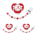 Red Zmonds-Attache-tétine de luxe pour bébé 26 lettres porte-tétine perlé personnalisé pour