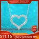 Smyoue 2CT Pass Tested Moissanite Heart Necklace for Women S925 Silver Plated Platinum Simulated