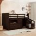 Twin size loft bed low study double loft bed with storage steps and portable utility bed