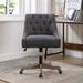 Modern Home Office Desk Chair w/Casters / Leisure Solid Wood Feet Office Chair, 360° Swivel Computer Task Chair