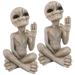 Design Toscano Greetings Earthlings UFO Alien Statue (Set of Two)