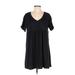 Wild Fable Casual Dress - Shift V-Neck Short sleeves: Black Print Dresses - Women's Size Small