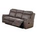 Oya 84 Inch Power Reclining Sofa, Pull Tab Mechanism, Brown Genuine Leather
