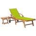 vidaXL Patio Lounge Chair Outdoor Sunbed Sunlounger with Cushion Solid Teak - 76.8" x 23.4" x 13.8"