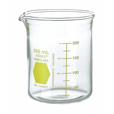 KIMBLE CHASE 14000Y-400 Griffin Beaker,400mL,Glass,Clear,PK12