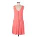 Body Glove Casual Dress - A-Line Plunge Sleeveless: Pink Solid Dresses - Women's Size Medium