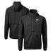 Men's Cutter & Buck Black Big Ten Gear Charter Eco Recycled Anorak Half-Zip Jacket