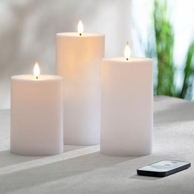 Kayla LED Flameless Candles White Set of Three, Se...