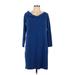 Just Fab Casual Dress - Shift Off The Shoulder 3/4 sleeves: Blue Dresses - Women's Size Large