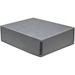 Print File 11.5 x 14.5 x 3" Drop-Front Metal Edge Archival Storage Box (Gray) 260-0337