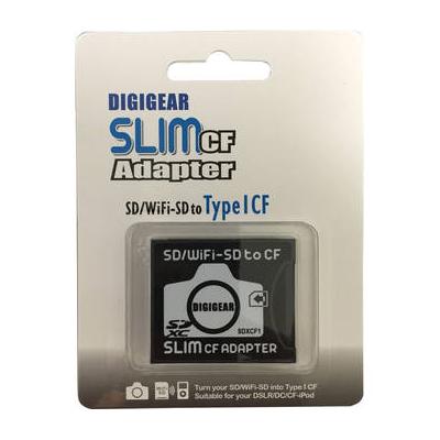 DigiGear Slim SD/Wi-Fi SD to CompactFlash Type 1 Memory Card Adapter SDXCF1