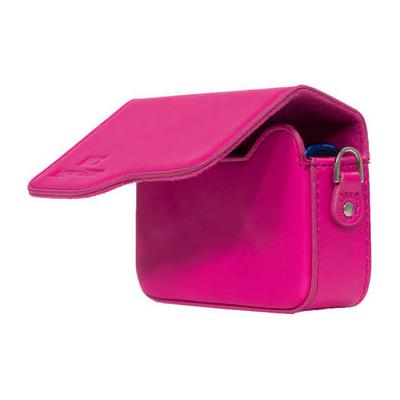 MegaGear Leather Case with Strap for Select Canon PowerShot Cameras (Hot Pink) MG1093