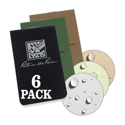 Rite in the Rain On-the-Go Notebooks (Black, Green & Tan, 6-Pack) OTG-TACL