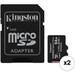 Kingston 64GB Canvas Select Plus UHS-I microSDXC Memory Card with SD Adapter (2-Pack SDCS2/64GB