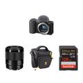 Sony ZV-E10 Mirrorless Camera with 35mm f/1.8 Lens and Accessories Kit (Black) ILCZV-E10/B