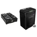 Core SWX NANO Micro 98Wh 4-Battery Kit with Fleet Q Quad Charger (V-Mount) NANO-V98