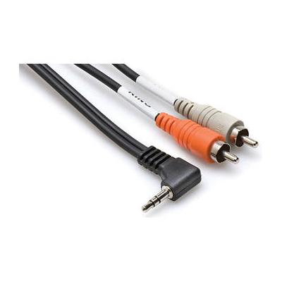 Hosa Technology Stereo Mini Angled Male to 2 RCA Male Y-Cable - 6' CMR-206R