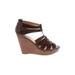 Cynthia Vincent Wedges: Brown Solid Shoes - Women's Size 10 - Open Toe