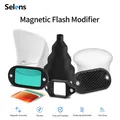 Selens-Filtre de document stroboscopique 7 flash magnétique Diffuseur de lumière MN-BK Réflecteur