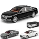 1/24 audi a8 druckguss legierung metall spielzeug auto miniatur fahrzeug modell zurückziehen sound &