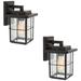 Stan 11" High Black Glass Outdoor Wall Light Set of 2