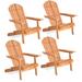 4 PCS Eucalyptus Adirondack Chair Foldable Outdoor Wood Lounger Chair