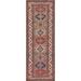 Geometric Brown Kazak Oriental Runner Rug Handmade Wool Carpet - 2'8" x 9'11"