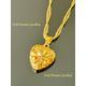 22K 22Ct Lady's Woman's Gold Filled Wave Chain With Heart Pendant Ref-195