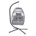 Outdoor Patio Wicker Folding Hanging Chair, Swing Hammock Egg Chair