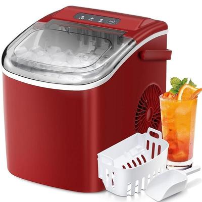 YUKOOL Countertop Ice Maker,Handle Portable Ice Maker,24H/26lbs,6Min/9 Ice Cubes.