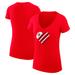 Women's G-III 4Her by Carl Banks Red Atlanta Falcons Heart Graphic V-Neck Fitted T-Shirt
