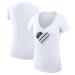 Women's G-III 4Her by Carl Banks White Dallas Cowboys Heart Graphic V-Neck Fitted T-Shirt