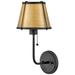HINKLEY SCONCE CLARKE Single Light Sconce Black with Lacquered Dark Brass