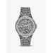 Michael Kors Oversized Lennox Animal Pavé Silver-Tone Watch Silver One Size