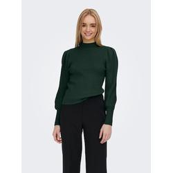 Strickpullover ONLY "ONLKATIA L/S HIGHNECK PULLOVER KNT NOOS", Damen, Gr. XS (34), grün (june bug), Strick, Obermaterial: 50% Viskose, 27% Nylon, 23% Polyester, unifarben, modisch, regular fit normal, hoch geschlossener Ausschnitt, Langarm...
