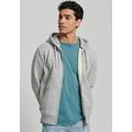 Kapuzensweatjacke SUPERDRY "ESSENTIAL LOGO ZIP HOODIE" Gr. XL, grau (athletic grey marl) Herren Sweatjacken