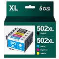 502XL Multipack Patronen Kompatibel für Epson 502 502XL für Epson WF 2860 Druckerpatronen für Epson XP-5100 Patronen für Workforce WF-2865 WF-2860DWF Expression Home XP-5105 XP5100 (5er-Pack)