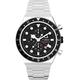 Timex Men's Q Chronograph 40mm Watch, Silver-Tone/Black, One Size, 40 mm Q GMT Chronograph