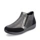 Rieker N1152-42 Grey Leather Ankle Boots Wider Fitting Warm Flat Shoes (Grey Combination, numeric_7_point_5)