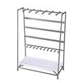 MORIGEM Jewelry Organizer, 5 Tier Jewelry Stand, Decorative Jewelry Holder Display with White Tray for Necklaces, Bracelets, Earrings & Rings, Dark Gray