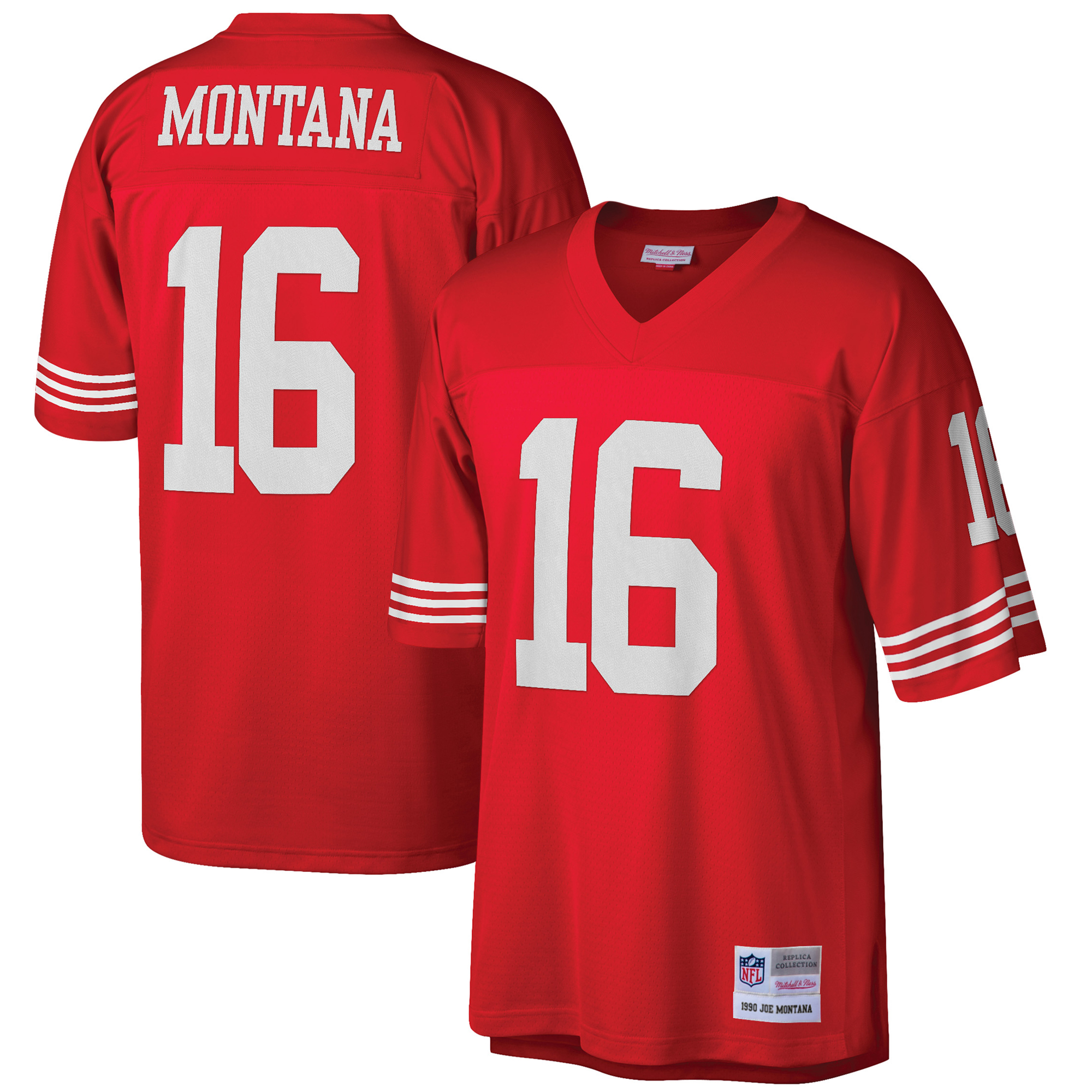 Mitchell & Ness Joe Montana Scarlet San Francisco 49ers Big & Tall 1990 Retired Player Replica-Trikot für Herren Image