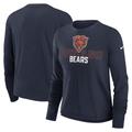 Women's Nike Navy Chicago Bears Modest Crop Performance Long Sleeve T-Shirt