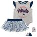 Girls Infant Heather Gray/Navy New England Patriots All Dolled Up Three-Piece Bodysuit, Skirt & Booties Set