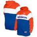 Men's New Era Blue Denver Broncos Big & Tall Throwback Colorblock Pullover Hoodie