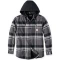 Carhartt Rugged Flex Flannel Hooded Hemd, schwarz, Größe 2XL