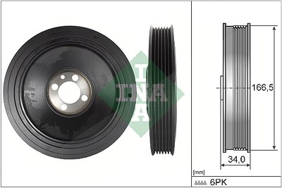 Schaeffler Ina Riemenscheibe, Kurbelwelle [Hersteller-Nr. 544015010] für Alfa Romeo, Chrysler, Fiat, Jeep, Lancia, Opel, Vauxhall Image