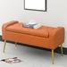 Adeco Upholstered Storage Ottoman Entryway Bench with Metal Legs