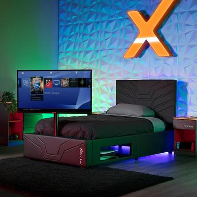 X Rocker Oracle Gaming Bed with TV Mount, Black